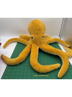 IKEA BLAVINGAD Soft Yellow Octopus Plush 20”